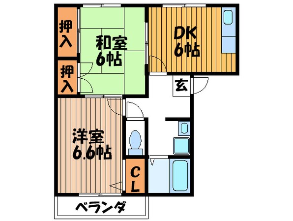 ｸﾞﾘｰﾝﾊｲﾂⅡの物件間取画像